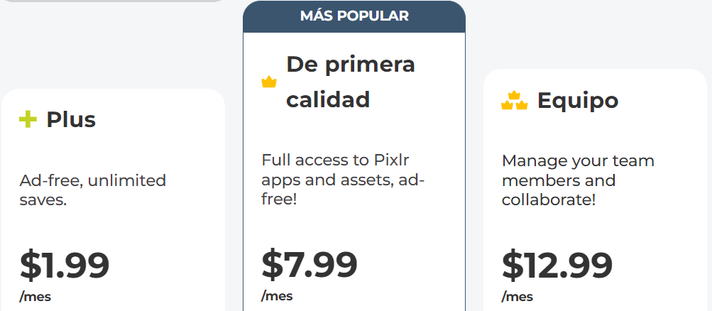 precios pixlr
