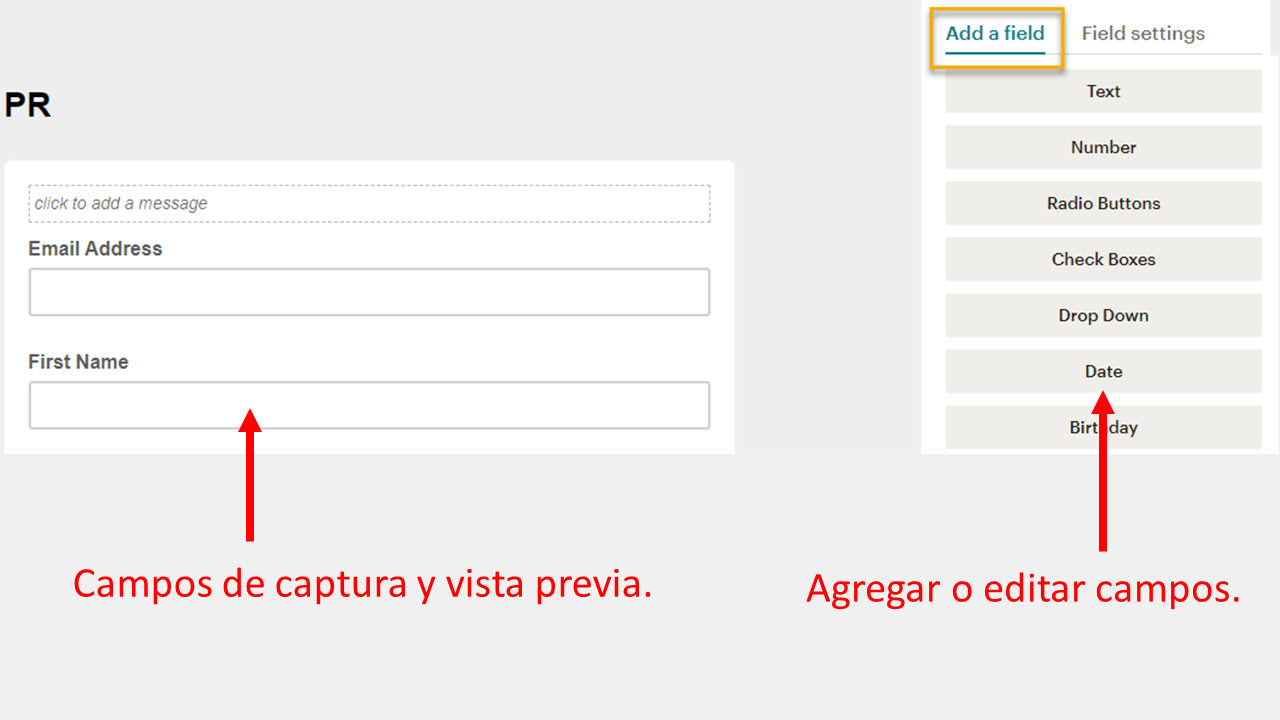 mailchimp formularios